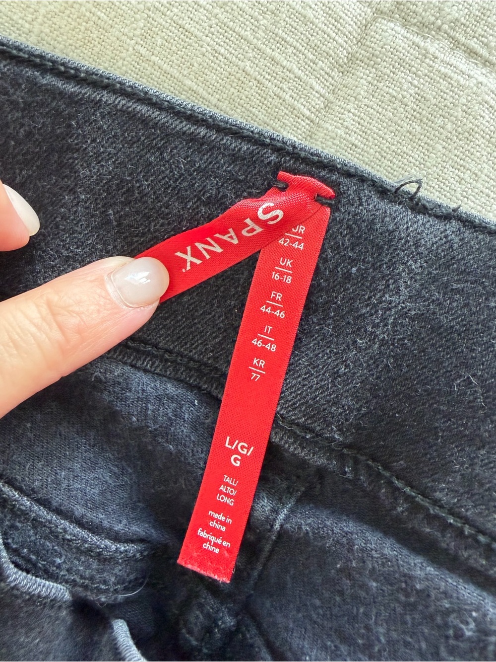 SPANX Black Skinny Jeans with Red Brand Tag